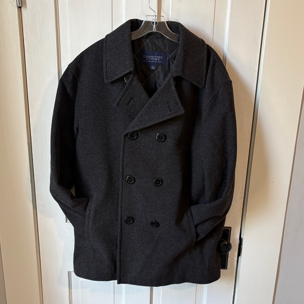 Roundtree & Yorke‎ Black Double Breasted Pea Coat